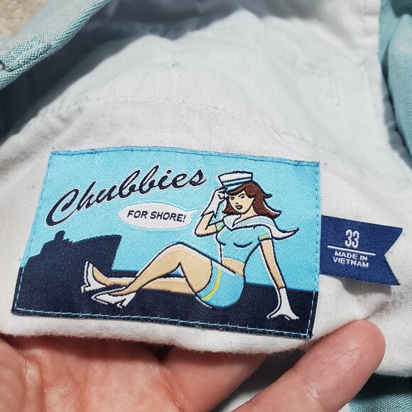 CHUBBIES The Khakinators 6.5” Original Khaki Shorts Stretch Twill Blue Men's 33 - Picture 7 of 13